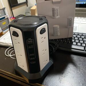 Power Strip Tower 12 Ac Outlets 4 Usb-A, 1 USB-C PD18w 17 In 1 For Mult Device